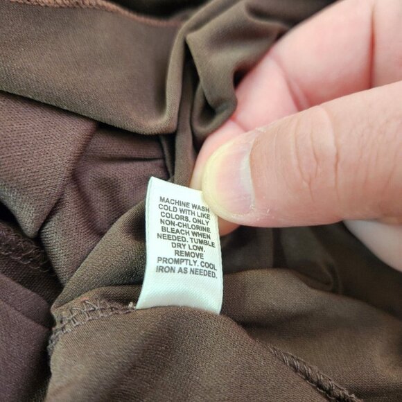 Cato Womens XL Brown Sleeveless Peplum Tank‎ Cinched Shoulders Lined - Picture 4 of 13